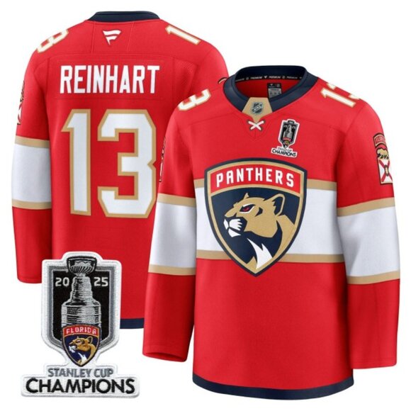 Mens Sam Reinhart 2025 Stanley Cup CH Jersey Red Stitched